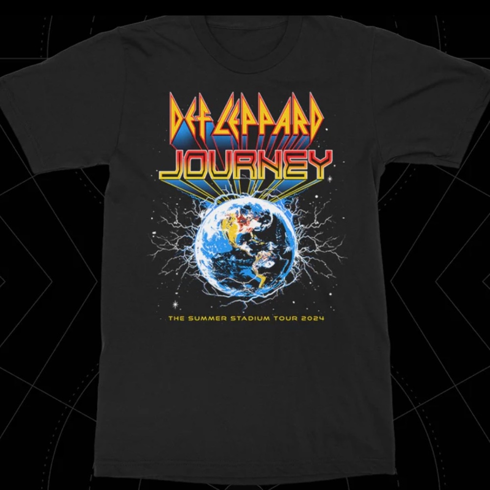 Def Leppard Journey Summer Stadium Tour 2024 Concert Short Sleeve Tee Size Med